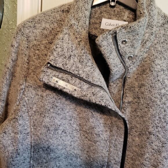 NEW Calvin Klein, rose tweed colored, wool blend, pea coat 2x - Picture 4 of 13